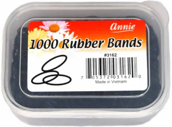 RUBBER BANDS BLACK - 1000 COUNT 